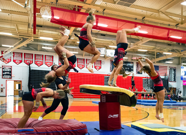 Vault sequence showing 5 stages